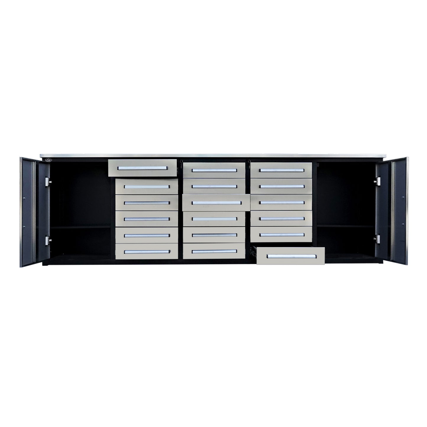 10ft Garage Storage Cabinet with 18 Drawers & 2 Cabinets