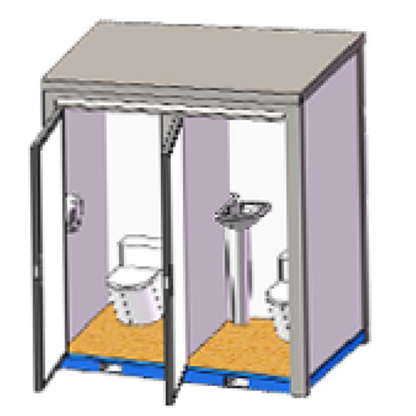 Bastone 2 Private  Toilet Stalls Portable Restroom