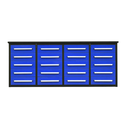 7ft Heavy Duty Garage Workbench Cabinet with 20 Drawers#color_blue