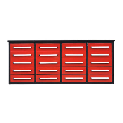 7ft Heavy Duty Garage Workbench Cabinet with 20 Drawers#color_red