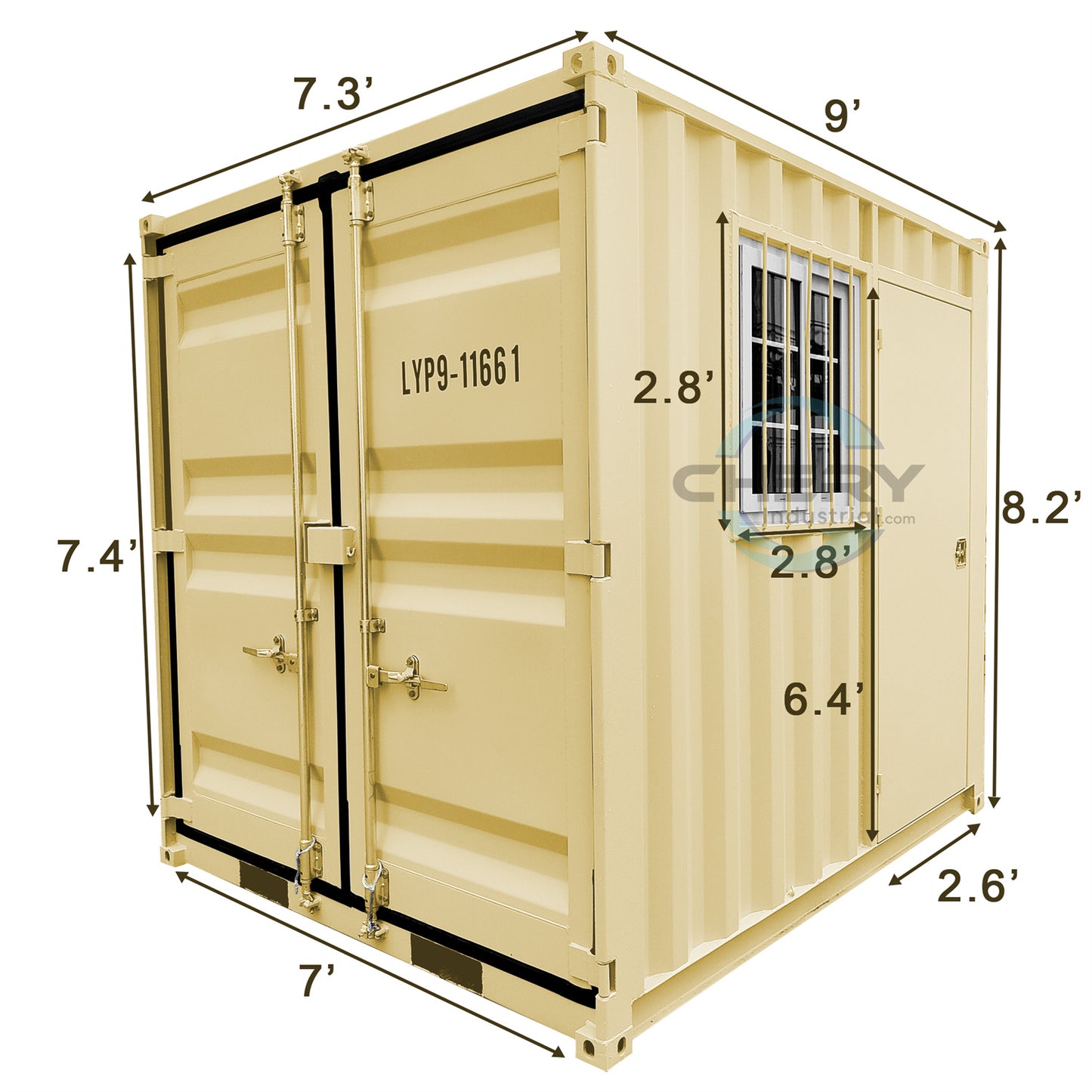 9ft Small Cubic Shipping Container#color_beige