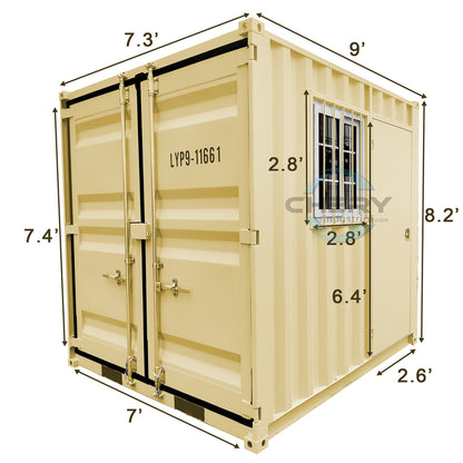 9ft Small Cubic Shipping Container#color_beige