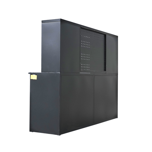 7' Garage Storage Cabinet with Workbench (18 Drawers & 4 Cabinets & Pegboard)#color_Blue