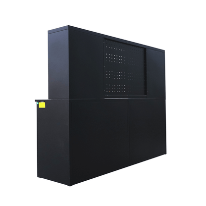 7' Garage Storage Cabinet with Workbench (18 Drawers & 4 Cabinets & Pegboard)#color_Red