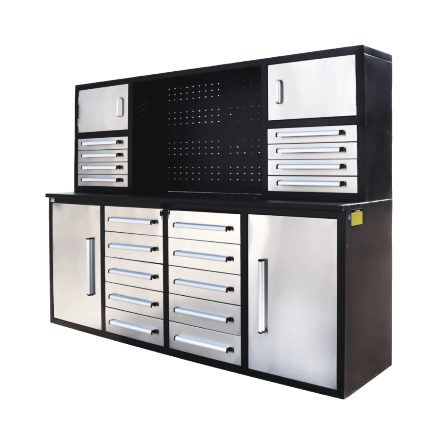 7' Garage Storage Cabinet with Workbench (18 Drawers & 4 Cabinets & Pegboard)