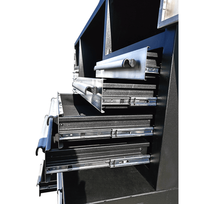 7' Garage Storage Cabinet with Workbench (18 Drawers & 4 Cabinets & Pegboard)#color_Silver