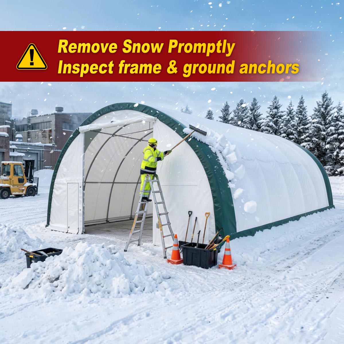 W30'xL40'xH15' Single Truss Arch Storage Shelter