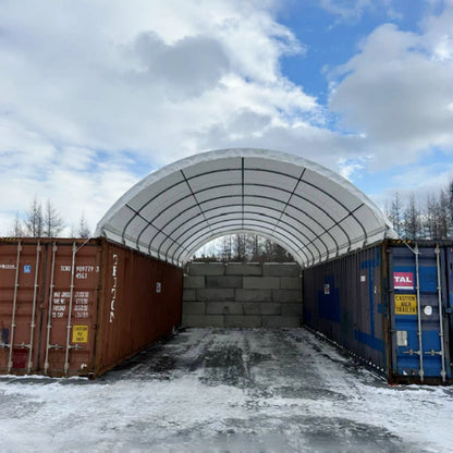 20'x40' Shipping Container Canopy Shelter Scene