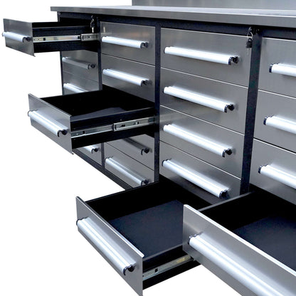 drawer details about 7ft 20-drawers workbench#color_Silver
