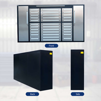 9 ft Garage Storage Cabinet with 34 Drawers & 2 Cabinets